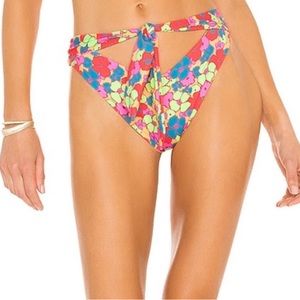 Frankie’s Bikinis Groovy Floral High-Waisted Tie Bottoms